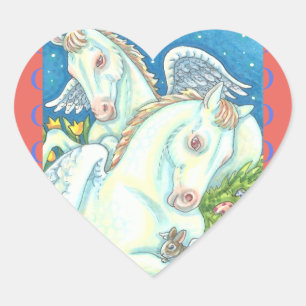 BUNNY & COLT ANGELS, WHIMSY EASTER HORSE STICKERS