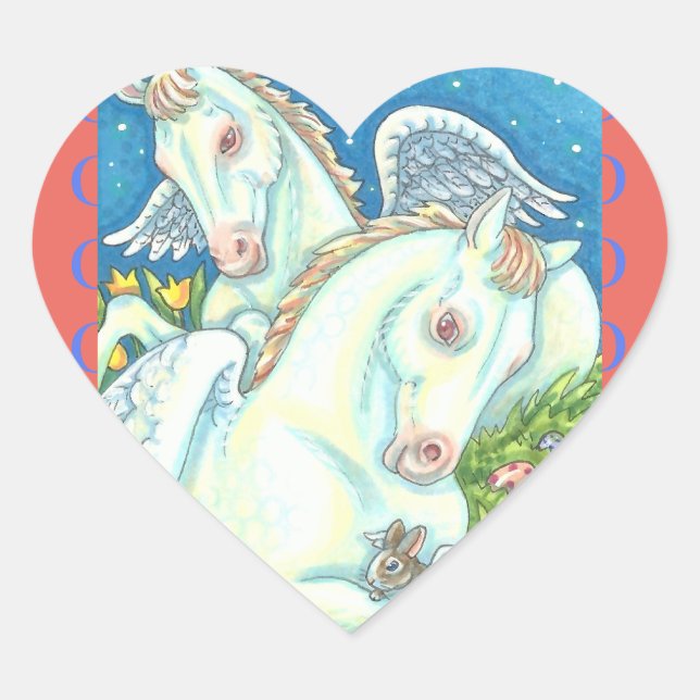 BUNNY & COLT ANGELS, WHIMSY EASTER HORSE STICKERS (Front)