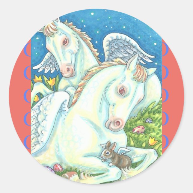 BUNNY & COLT ANGELS, WHIMSY EASTER STICKERS Sheet (Front)