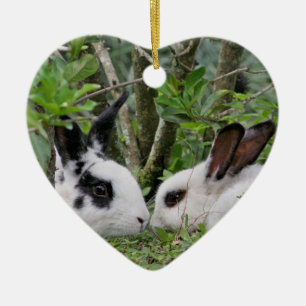 Bunny Couple Ceramic Ornament