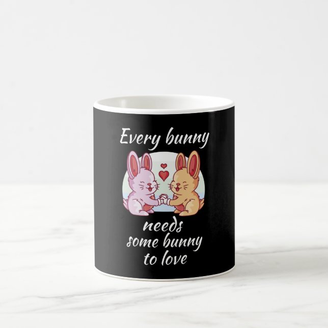 Bunny Couple Love Heart Easter Lovers Coffee Mug (Center)