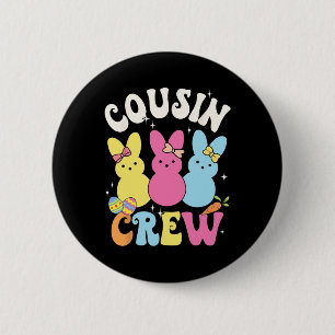 Bunny Cousin Crew Easter Day Family Squad Group Ma 2 Inch Round Button