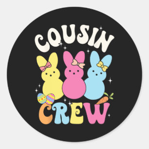 Bunny Cousin Crew Easter Day Family Squad Group Ma Classic Round Sticker