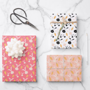 Bunny Cute Easter Pattern Wrapping Paper Sheet