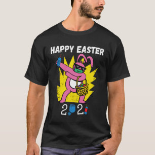 Bunny Dabbing Happy Easter 2021 Bunny Wearing Face T-Shirt
