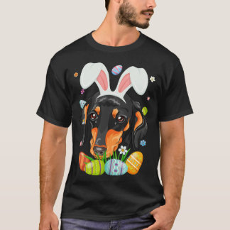 Bunny Dachshund Dog Head Easter Eggs Wiener Easter T-Shirt