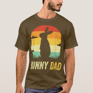 Bunny Dad Fathers Day Retro Vintage Rabbit Dad  T-Shirt