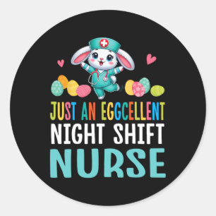 Bunny Dance Easter Eggs Just An Eggcellent Night S Classic Round Sticker