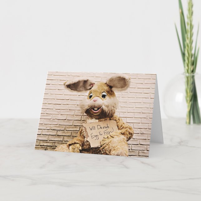 Bunny de mendiants, drôle Carte de lapin de Pâques (Devant)