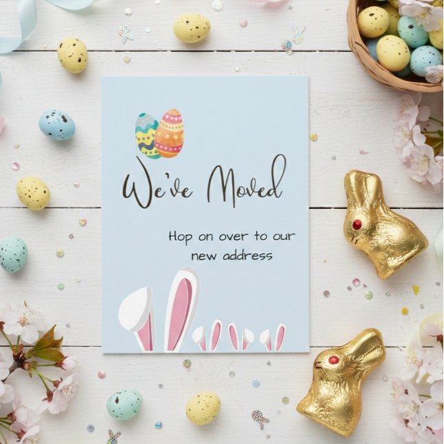 Bunny de Pâques Moving Faire-part Nouvelle adresse (Créateur téléchargé)