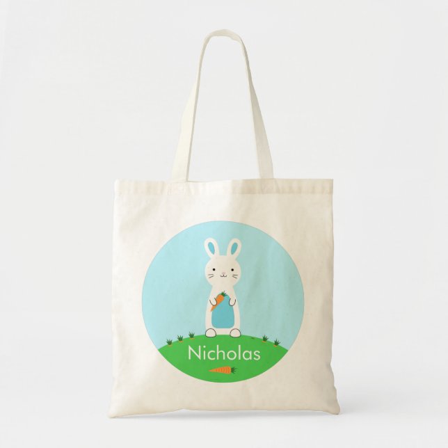 Bunny de Pâques Sac fourre-tout personnalisé (Devant)