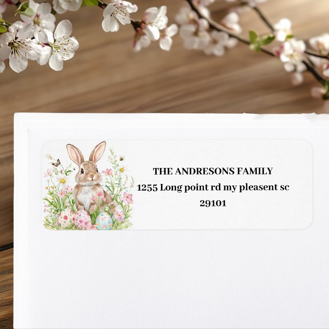 Bunny de printemps & Floral Personnalisé Pâques (Créateur téléchargé)