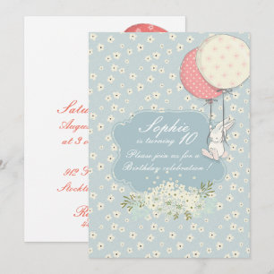 Bunny de printemps Invitation d'anniversaire