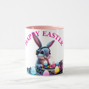 Bunny DJ Easter Egg Turntable Pink Mug