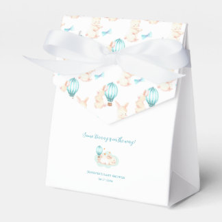 Bunny Dreams blue baby shower Favor Box