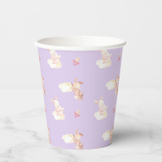 Bunny Dreams Purple Baby Shower  Paper Cups