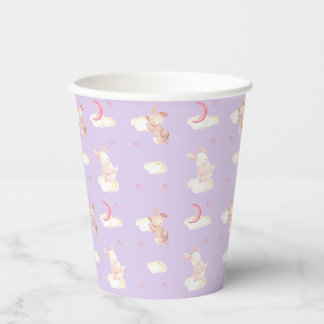 Bunny Dreams Purple Baby Shower  Paper Cups