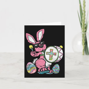 Bunny Drummer Easter Egg Hunting Spring Rabbit Jes Card