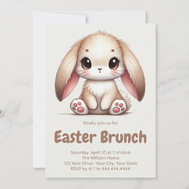 Bunny Eared Wonder Easter Invitation (Front)