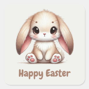 Bunny Eared Wonder Square Sticker