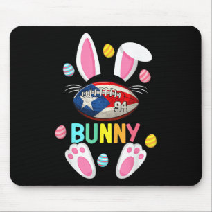 Bunny Ears American Footll Fan Funny Easter Bunny Mouse Pad
