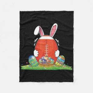 Bunny Ears American Footll Happy Easter Fleece Blanket