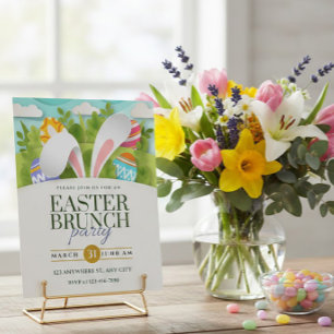 Bunny Ears Easter Brunch – Egg Brunch Party Postcard