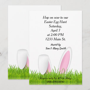 Bunny Ears Easter Egg Hunt Invitation