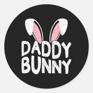 Bunny Ears Easter Family Matching Dad Fathers Day  Classic Round Sticker