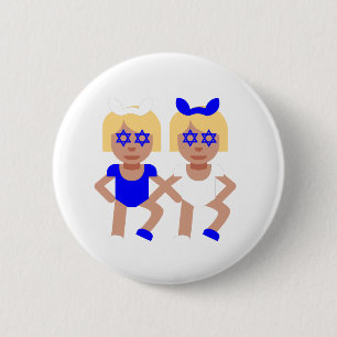 bunny ears hanukkah 2 inch round button