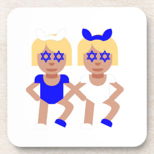 bunny ears hanukkah coaster