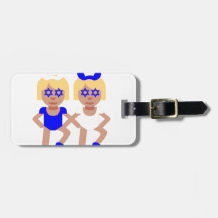bunny ears hanukkah luggage tag