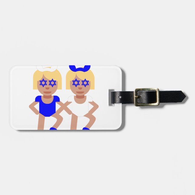 bunny ears hanukkah luggage tag (Front Horizontal)
