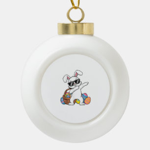 Bunny Easter Boys Girls Kids Toddler Rabbit Easter Ceramic Ball Christmas Ornament