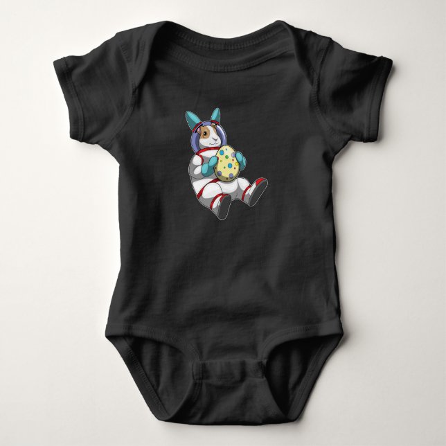 Bunny Easter Easter egg Astronaut Baby Bodysuit (Front)