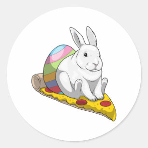 Bunny Easter Easter egg Pizza Classic Round Sticker