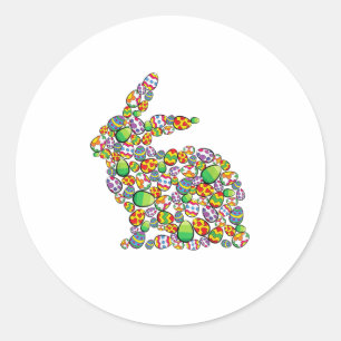 Bunny Easter Egg Hunting Cute Rabbit Spring  Classic Round Sticker