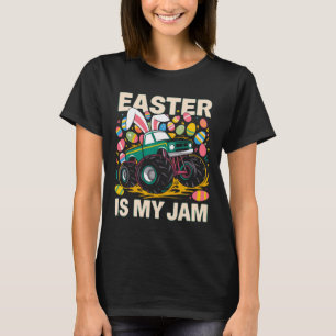 Bunny Easter Is My Jam Truck Easter Eggs Kids Boys T-Shirt