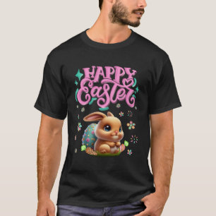 Bunny Easter Spring Rabbit Leopard Happy Easter Da T-Shirt