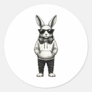 Bunny Easter Sunglasses Easter Day Rabbit Men Boys Classic Round Sticker