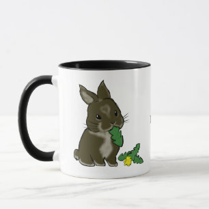Bunny eating dandelion  mug