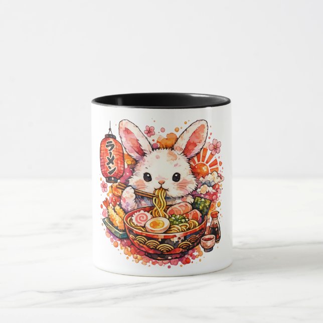 Bunny Eating Ramen Mug (Center)