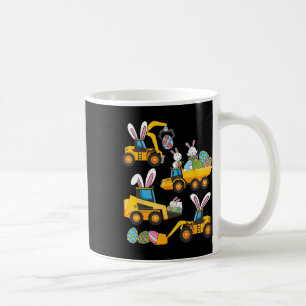 Bunny Eggs Construction Excavator Easter Day Boys  Coffee Mug