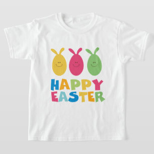 Bunny Eggs Cute Colourful Kids Happy Easter T-Shirt