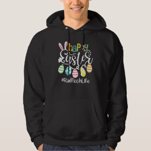 Bunny Eggs Happy Easter Rad Tech Radiologic Techno Hoodie