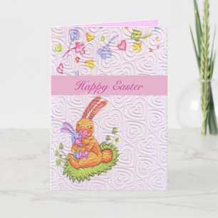 Bunny et Chiot - Carte de Pâques