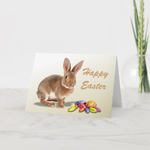 Bunny et oeufs de Pâques Carte de vacances