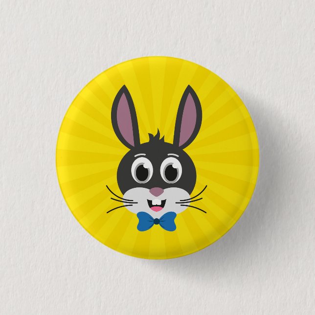 Bunny Face Boy-32886 1 Inch Round Button (Front)