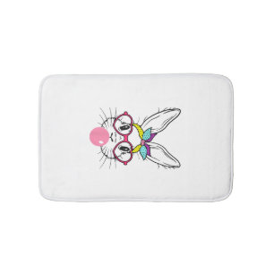 Bunny Face Bubblegum Blowing Glasses Headband Happ Bath Mat
