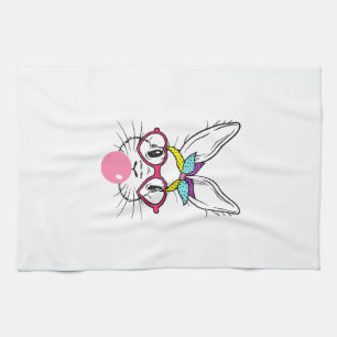 Bunny Face Bubblegum Blowing Glasses Headband Happ Kitchen Towel